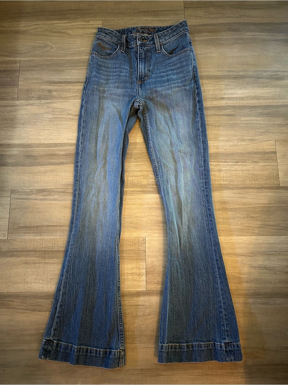 Kimes Ranch Jennifer Medium Wash High Rise Stretch Trouser Jeans Sz 00
